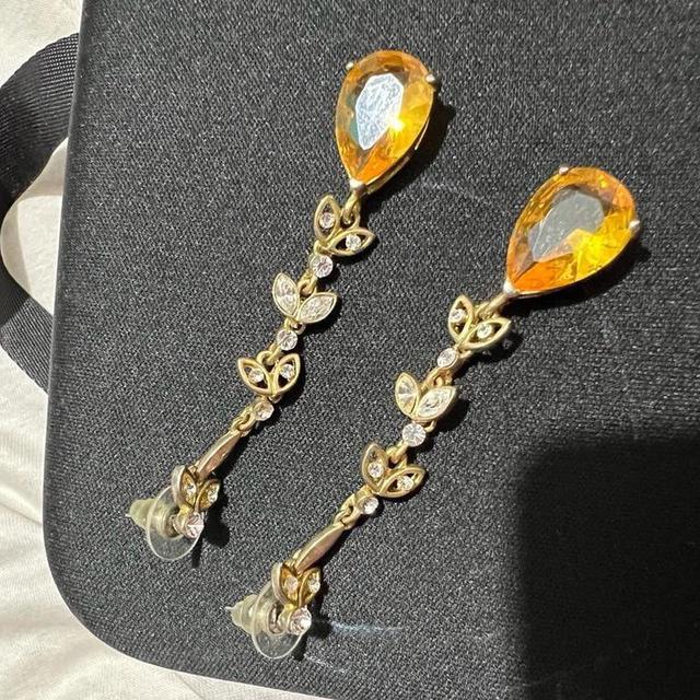 Women's Earrings - Gold/Cream on Productcaster.