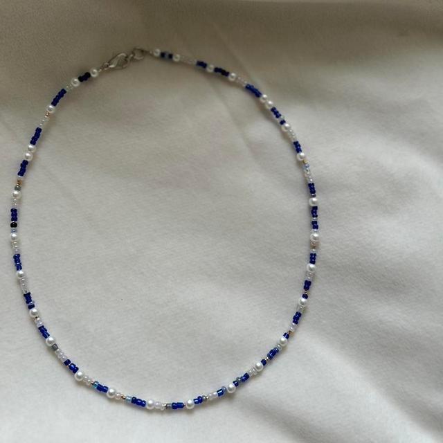 Handmade Women's Necklace - Blue on Productcaster.