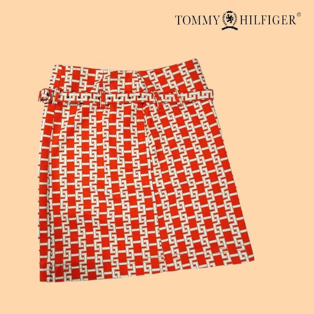 Tommy Hilfiger Women's Mini Skirt - White/Orange - UK 12 on Productcaster.