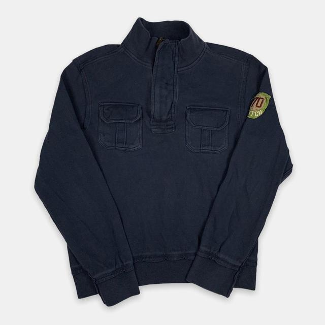 Vintage Men's Sweatshirt - Navy - M on Productcaster.