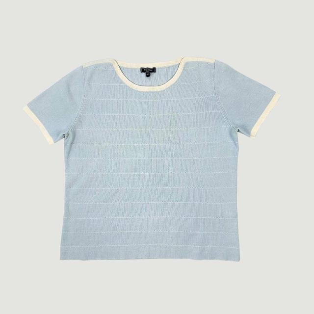 Vintage Women's T-shirt - Blue/White - S on Productcaster.