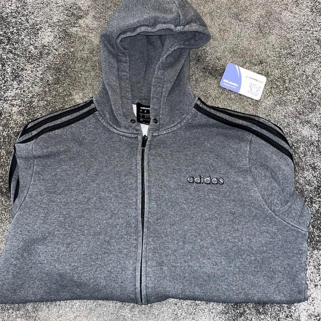 Adidas Men's Hoodie - Grey - M on Productcaster.