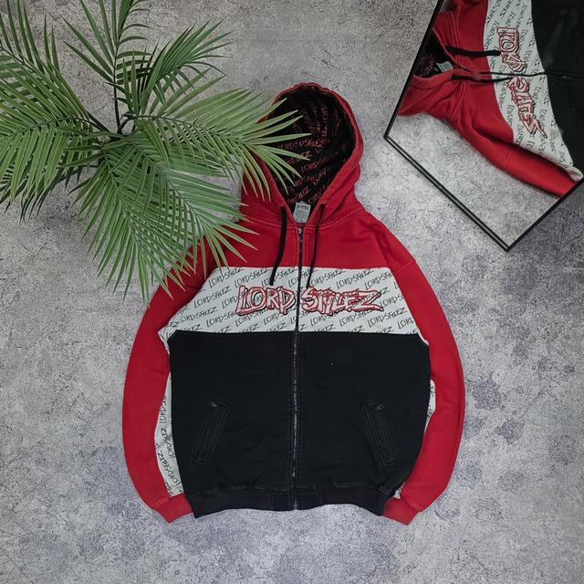 Vintage Men's Hoodie - Black/Red - XL on Productcaster.