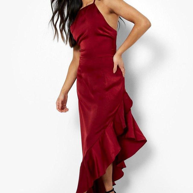 Boohoo Women's Slip Dress - Burgundy - 10 on Productcaster.