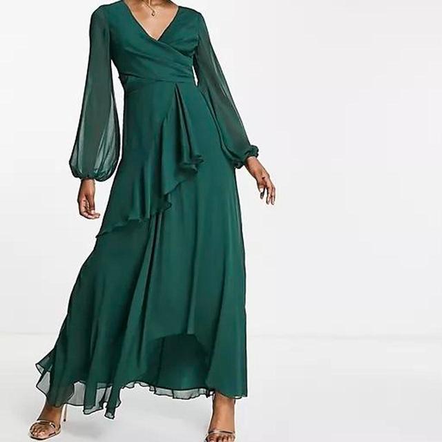 ASOS Women's Pleated Dress - Green - 8 on Productcaster.