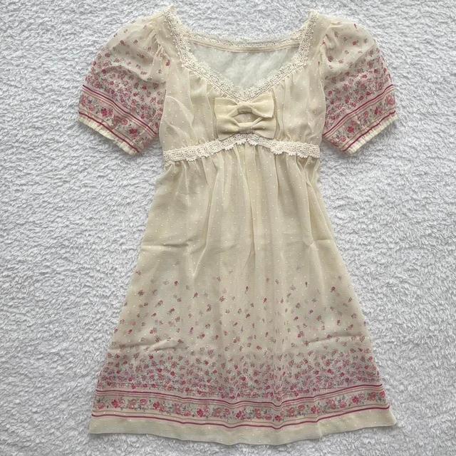 Women's Babydoll Dress - Cream/Pink - 10 on Productcaster.