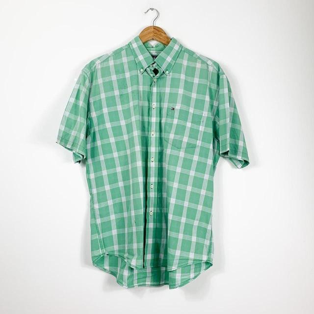 Tommy Hilfiger Men's Shirt - Green - L on Productcaster.