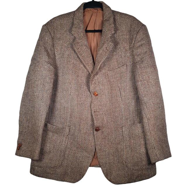 Harris Tweed Men's Blazer Jacket - Brown/Grey - S on Productcaster.