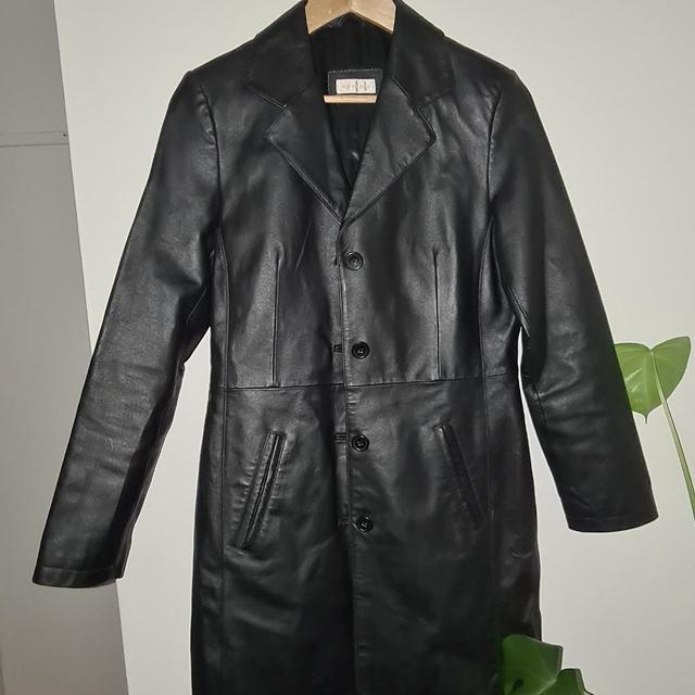 Vintage Women's Leather Jacket - Black - UK 10 on Productcaster.