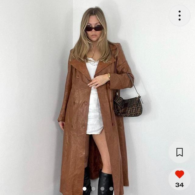 Vintage Women's Trench - Brown/Orange - S on Productcaster.