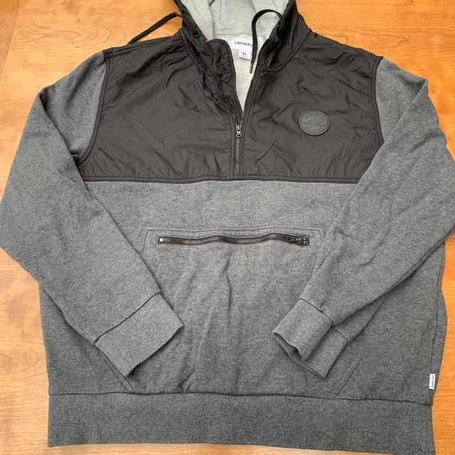 Converse Men's Sweatshirt - Grey/Black - XL on Productcaster.