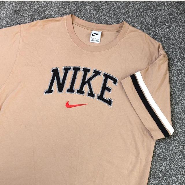 Nike Men's T-shirt - Tan/Red - M on Productcaster.