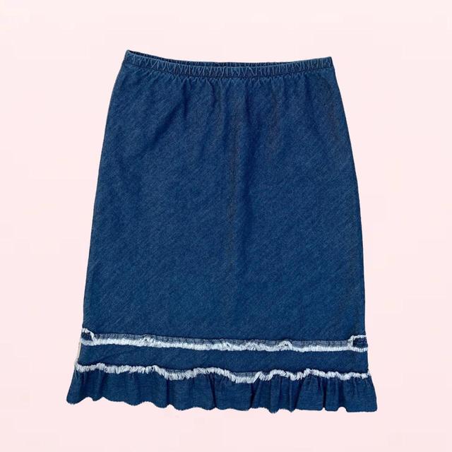 Marks & Spencer Women's Skirt - Blue/White - UK 8 on Productcaster.