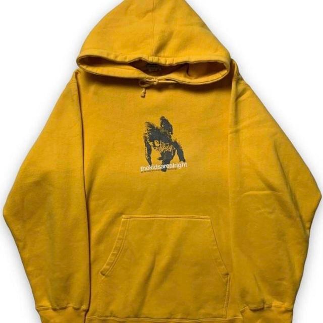 Stüssy Men's Hoodie - Yellow - M on Productcaster.