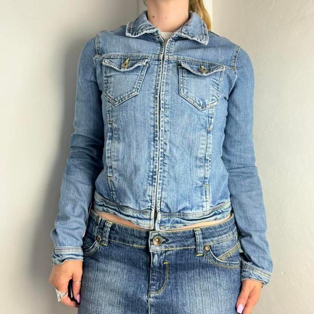 Vintage Women's Jacket - Blue - S on Productcaster.