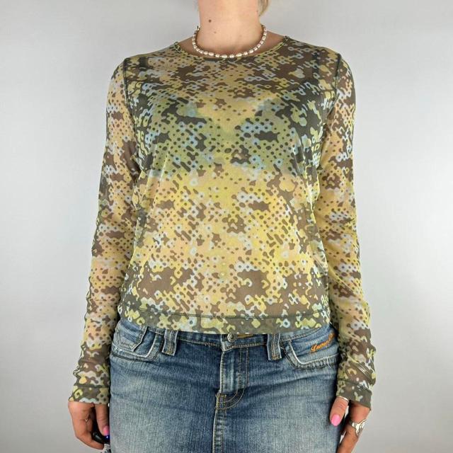 Vintage Women's Blouse - Green/Grey - L on Productcaster.