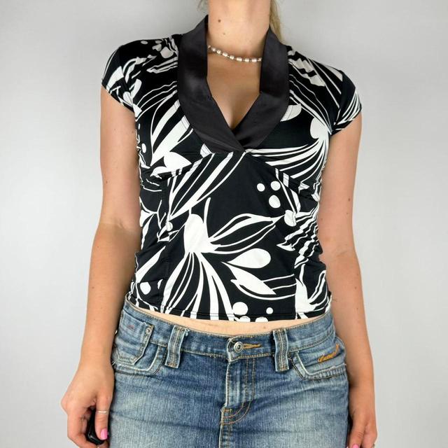 Vintage Women's Blouse - Black/White - S on Productcaster.