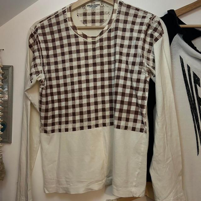 Comme des Garçons Women's Top - White/Brown - S on Productcaster.