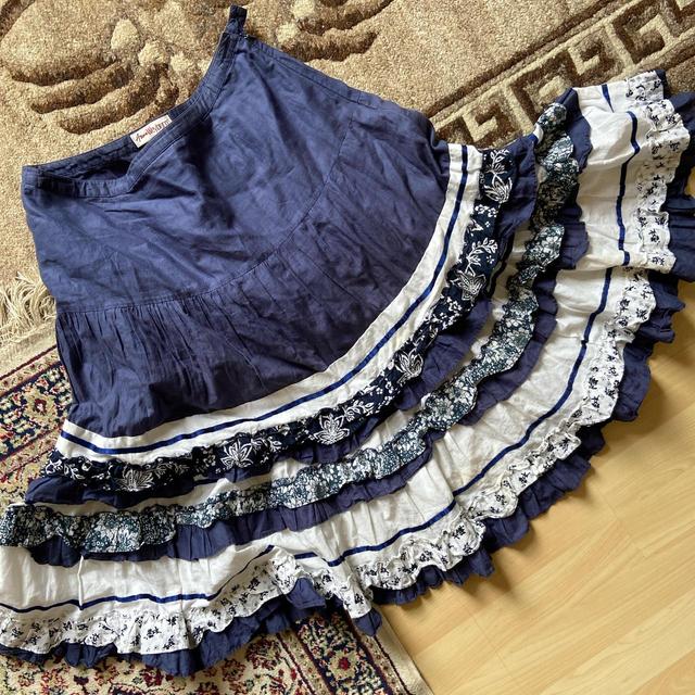 Vintage Women's Skirt - Blue - UK 12 on Productcaster.