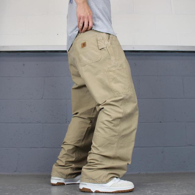 Carhartt Men's Straight leg Cargo Jeans - Tan - 38" on Productcaster.