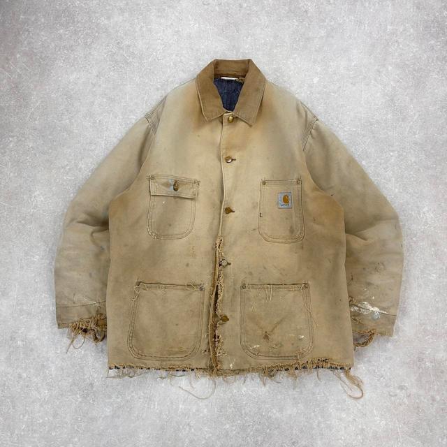 Carhartt Men's Bomber Jacket - Cream/Tan - M on Productcaster.