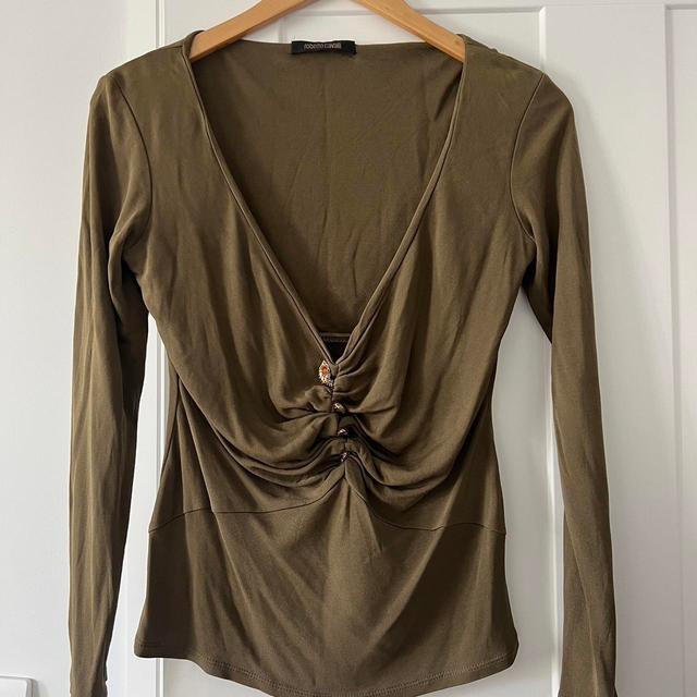 Roberto Cavalli Women's Blouse - Khaki - 10 on Productcaster.