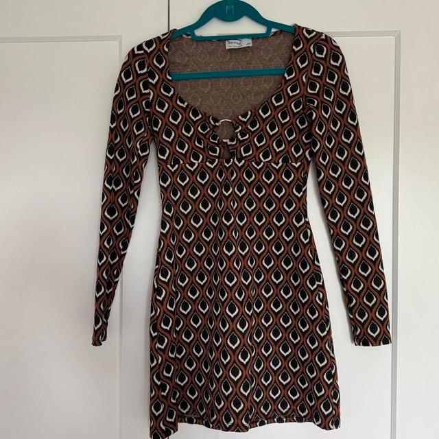 Bershka Women's Dress - Brown/Multi - S on Productcaster.