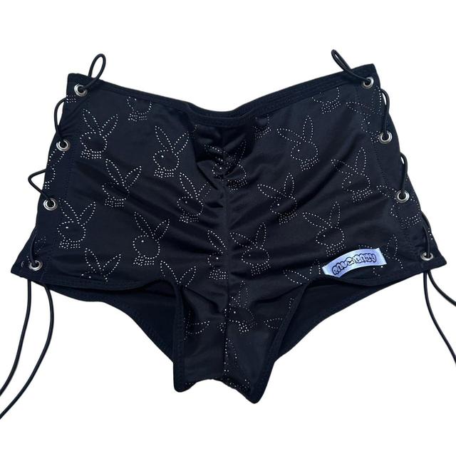 Playboy Women's Shorts - Black/Silver - XXL on Productcaster.