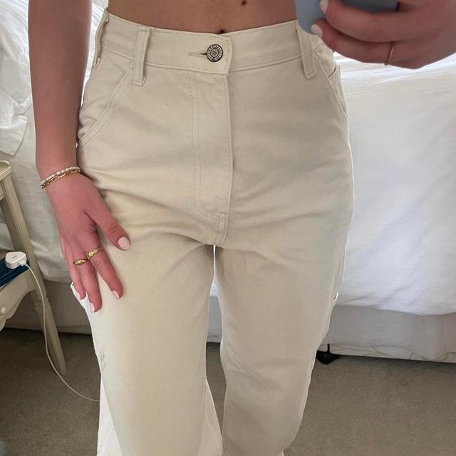 Brandy Melville Women's Trousers - Cream - One size on Productcaster.