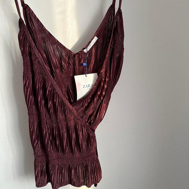 Zara Women's Crop top - Burgundy - L on Productcaster.