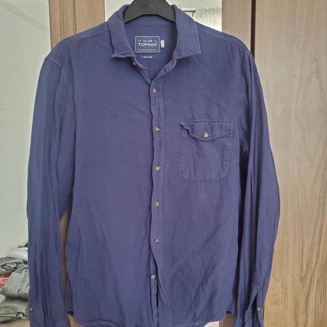 Topman Men's Shirt - Navy/Blue - M on Productcaster.