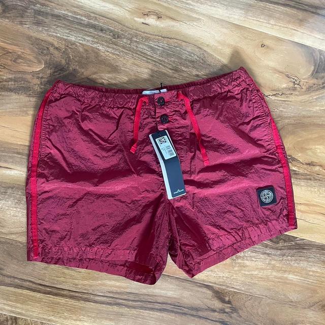 Stone Island Men's Shorts - Red - M on Productcaster.