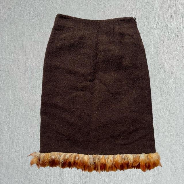 Vintage Women's Midi Skirt - Brown/Tan - UK 12 on Productcaster.