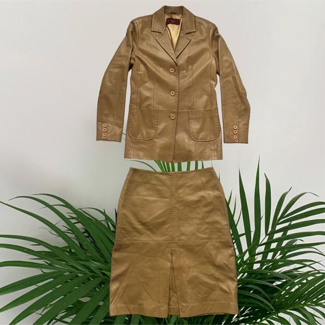 Vintage Women's Blazer Jacket - Tan - UK 10 on Productcaster.