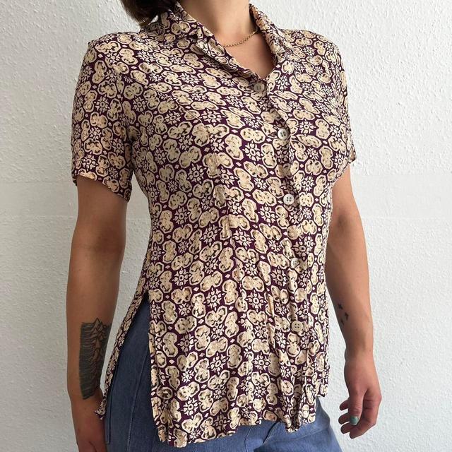 Vintage Women's Blouse - Purple/Multi - 8 on Productcaster.