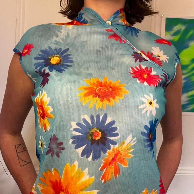 Unique Vintage Women's Top - Blue/Multi - 10 on Productcaster.