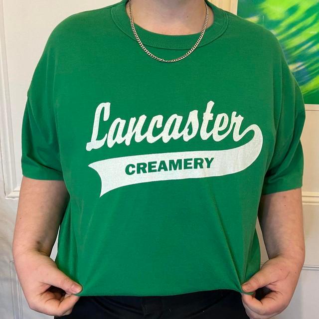 Unique Vintage Men's T-shirt - Green/White - L on Productcaster.