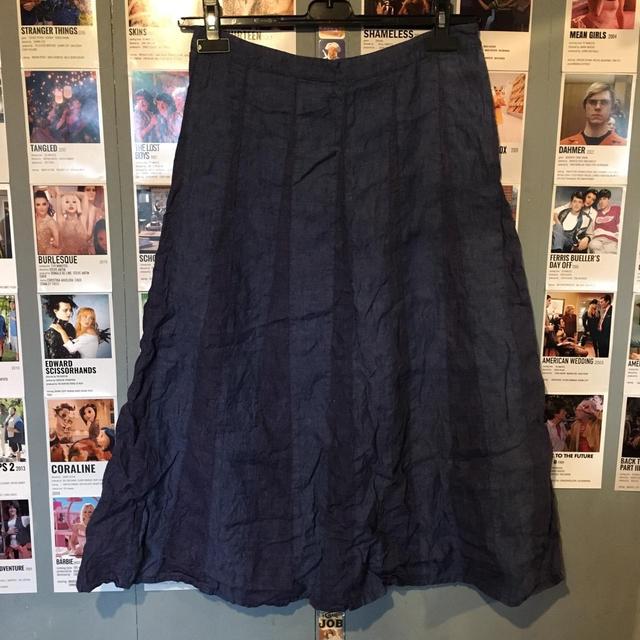 Preloved Women's Midi Skirt - Blue - UK 10 on Productcaster.