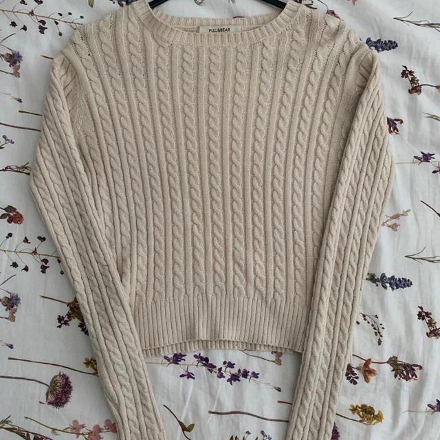 Pull&Bear Women's Jumper - Cream/White - XS on Productcaster.