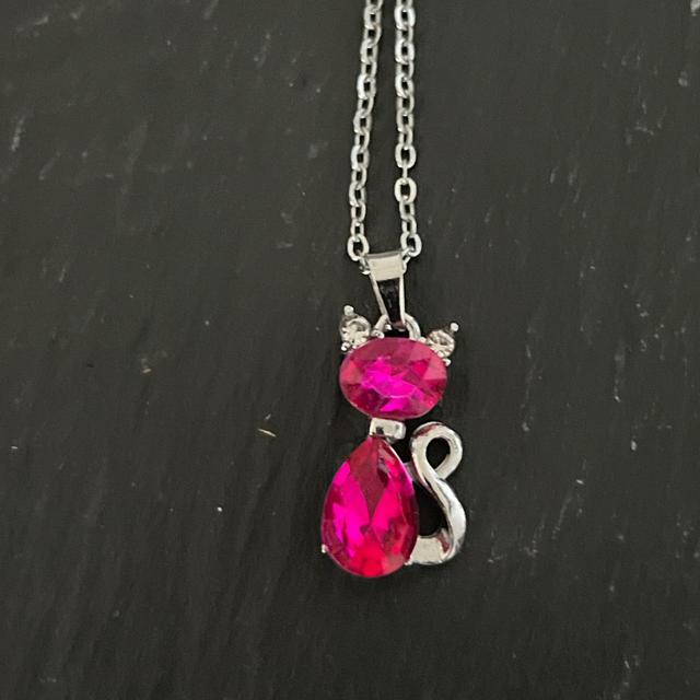 Women's Necklace - Pink/Silver on Productcaster.