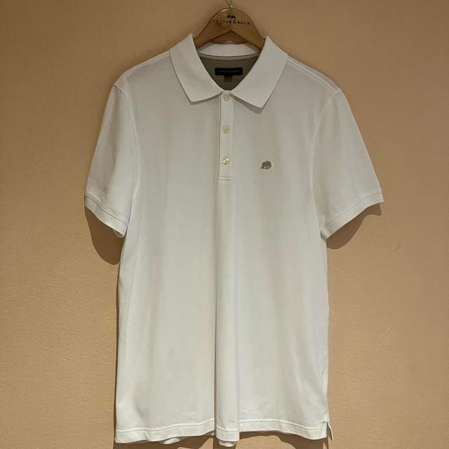 Banana Republic Men's Polo shirt - White - L on Productcaster.