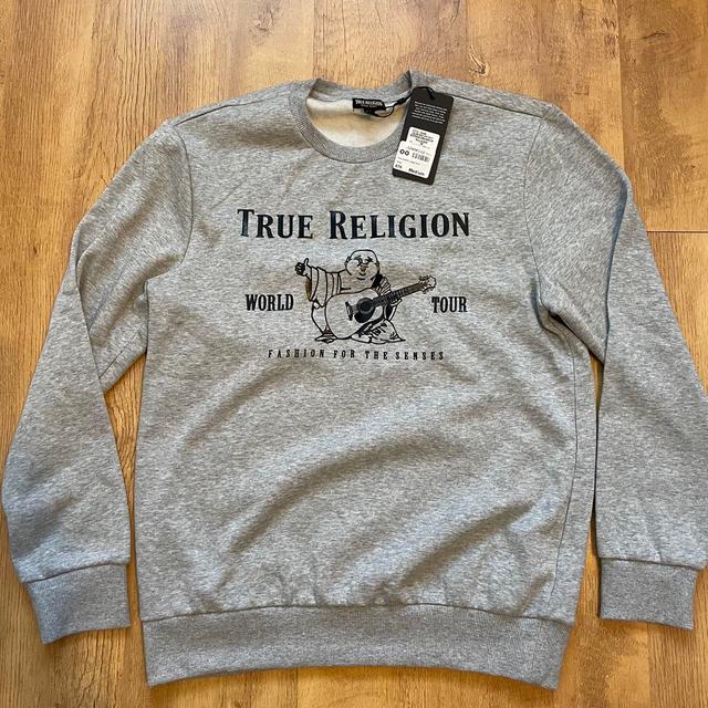 True Religion Men's Jumper - Grey - M on Productcaster.