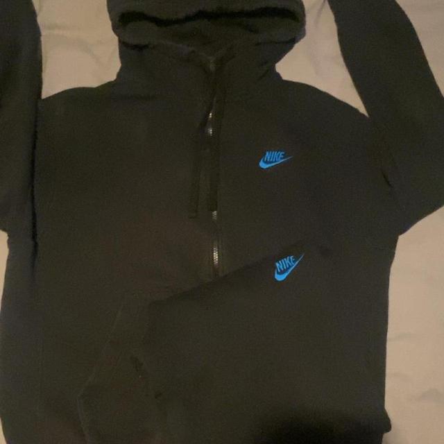 Nike Men's Hoodie - Black/Blue - S on Productcaster.