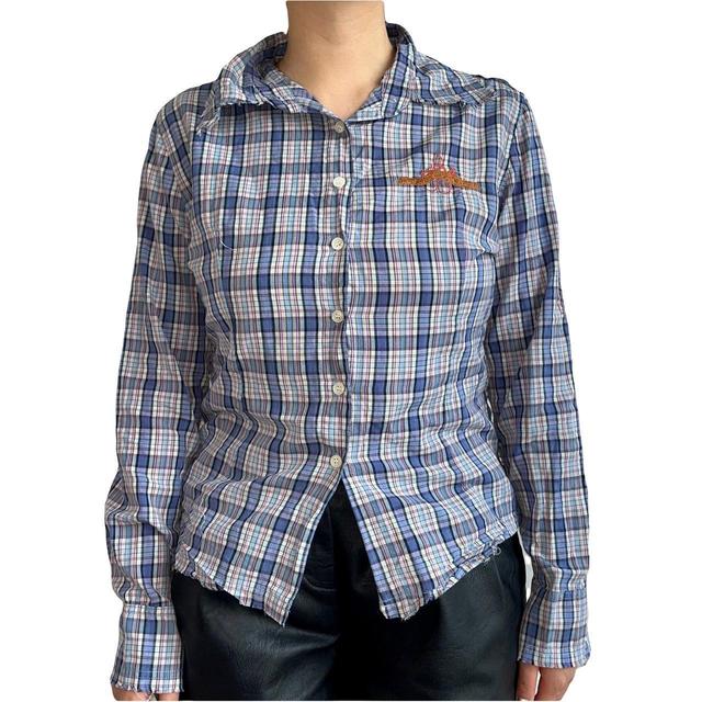 Vintage Women's Shirt - White/Blue - M on Productcaster.