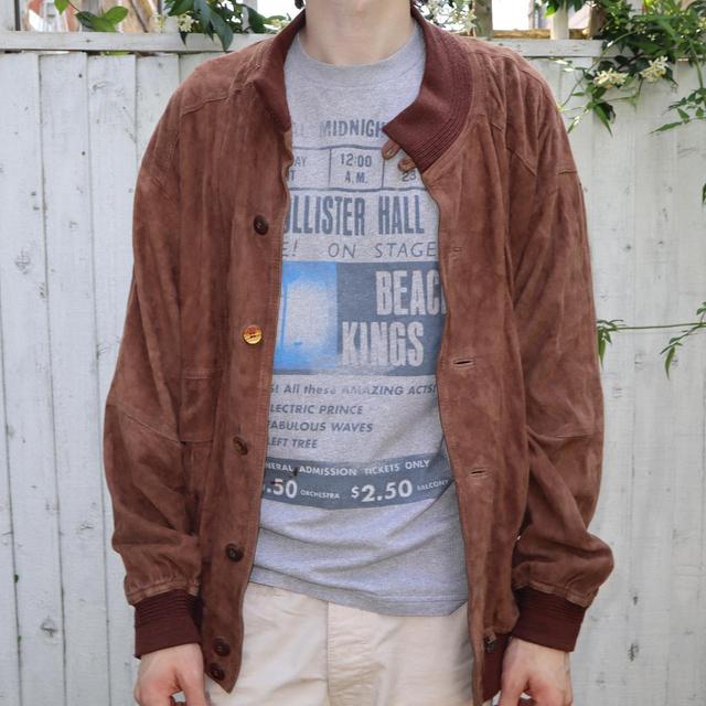 Vintage Men's Bomber Jacket - Brown/Tan on Productcaster.