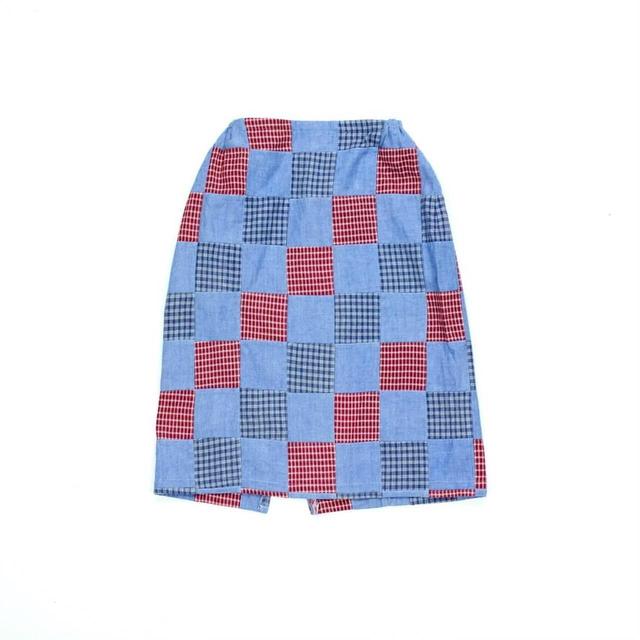 Vintage Women's Midi Skirt - Blue/Red - UK 12 on Productcaster.