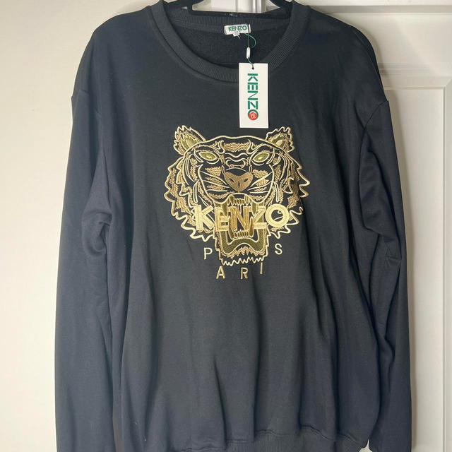 Kenzo Men's Sweatshirt - Black/Gold - XXL on Productcaster.