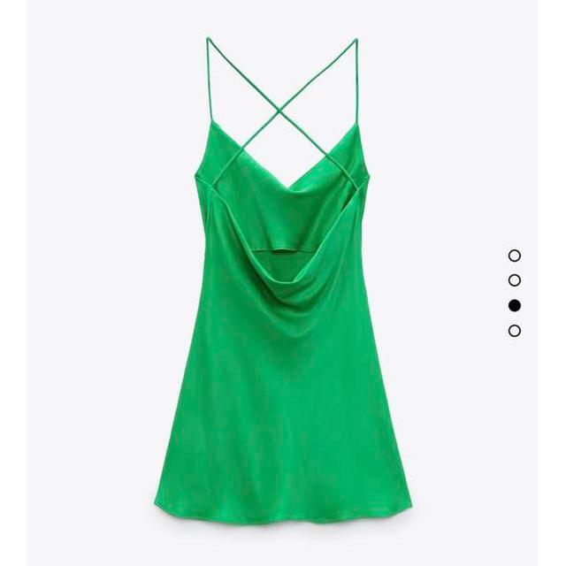 Zara Women's Slip Dress - Green - S on Productcaster.