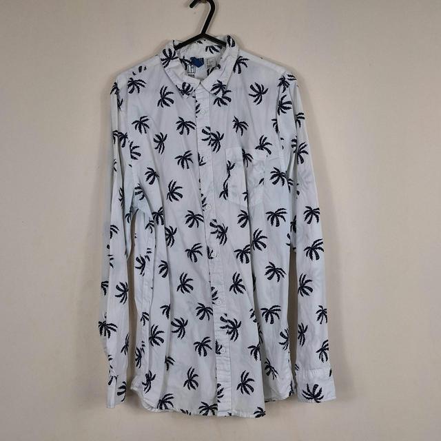 H&M Men's Shirt - White/Navy - S on Productcaster.