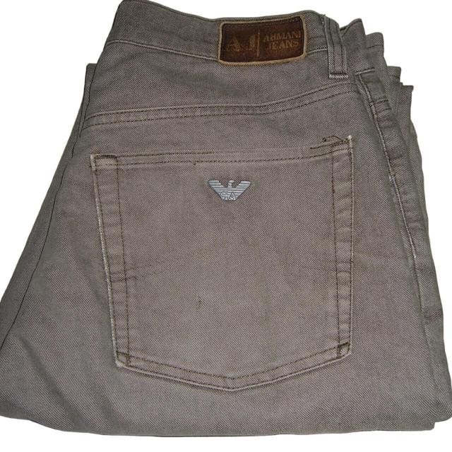 Armani Men's Straight leg Jeans - Brown - 32" on Productcaster.